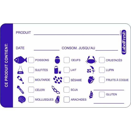 500 ETIQUETTES ALLERGENES 70X45 MM